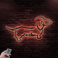 Personalized Dachshund Dog, Metal Wall Signs With RGB Led Light