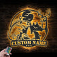 Personalized Deer And Fishing Metal Wall Signs With RGB Led Light