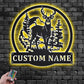 Personalized Deer And Mountain Metal Wall Signs With RGB Led Light