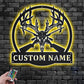 Personalized Deer Skull Hunting Metal Wall Signs With RGB Led Light