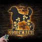 Personalized FLoral Poodle Metal Wall Signs With RGB Led Light