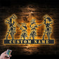 Personalized Family Motocross Biker, Metal Wall Signs With RGB Led Light