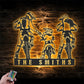 Personalized Family Motocross Biker, Metal Wall Signs With RGB Led Light