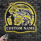 Personalized Fisherman Bass Fish Metal Wall Signs With RGB Led Light