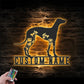 Personalized Floral Greyhound Metal Wall Signs With RGB Led Light
