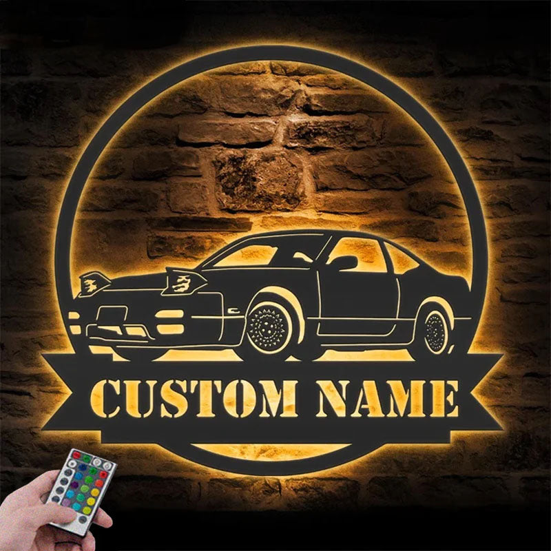 Personalized Garage Metal Wall Signs With RGB Led Light