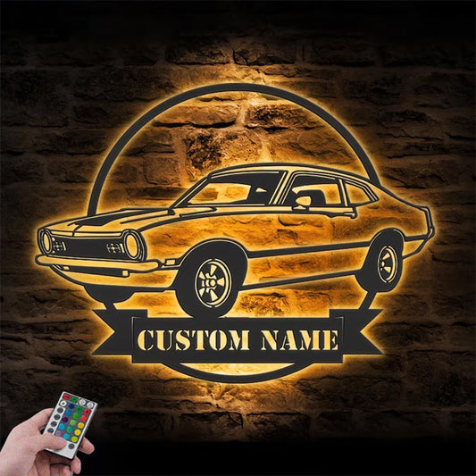 Personalized Garage Metal Wall Signs With RGB Led Light