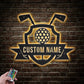 Personalized Golf Player Name Sign Decoration , Metal Wall Signs With RGB Led Light