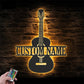 Personalized Guitar Player Metal Wall Signs With RGB Led Light