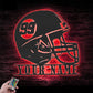 Personalized Helmet American Football, Metal Wall Signs With RGB Led Light