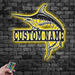 Personalized Marlin Fish Metal Wall Art Sign Decoration For Room With LED Light