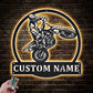 Personalized Motocross Biker Wall Hanging Metal Wall Signs With RGB Led Light