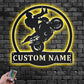 Personalized Motocross Motorcycle Metal Wall Signs With RGB Led Light