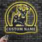 Personalized Name Deer Couple Metal Wall Signs With RGB Led Light