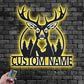Personalized Name Deer Hunter Metal Wall Signs With RGB Led Light