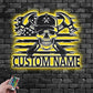 Personalized US Carpenter Skull Metal Wall Signs With RGB Led Light