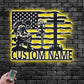 Personalized US Soldier Kneeling Metal Wall Signs With RGB Led Light