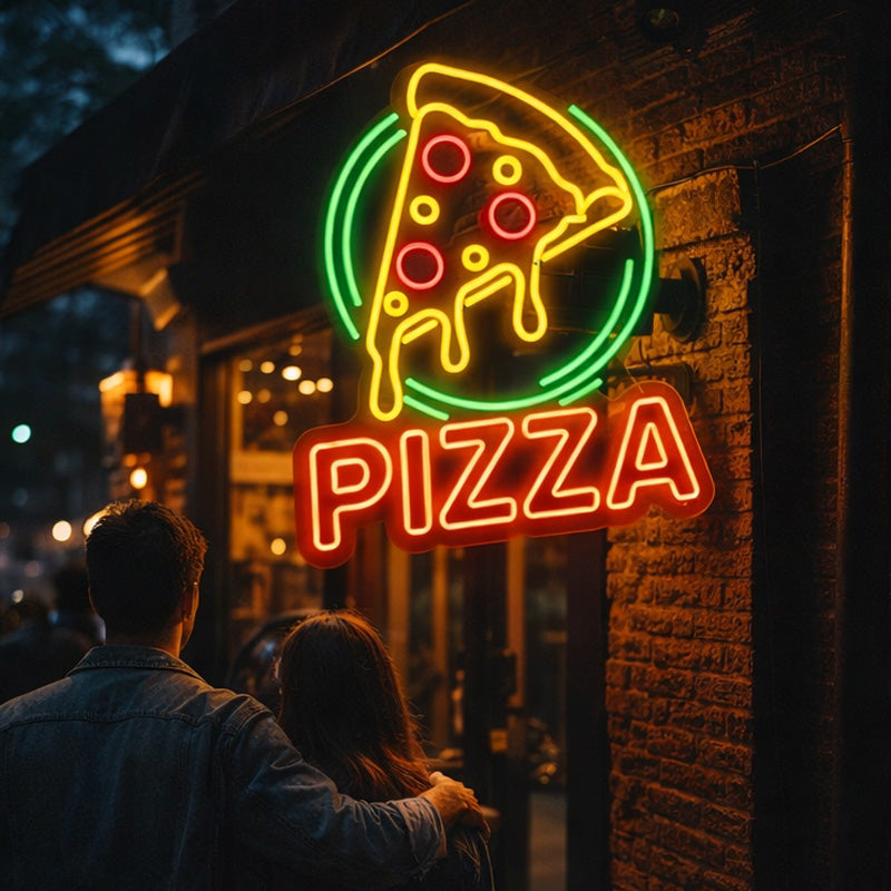 Pizza Slice LED Neon Sign for Restaurant, Pizzeria, Fast Food Shop and Wall Decoration