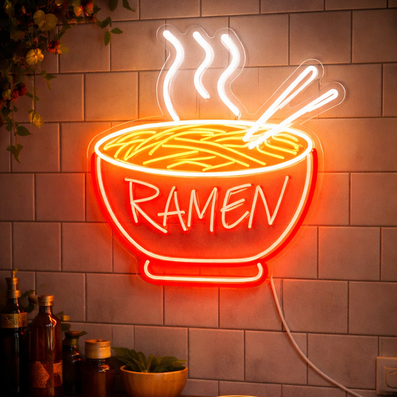 Ramen Bowl Neon Sign – LED Noodle Shop Wall Light