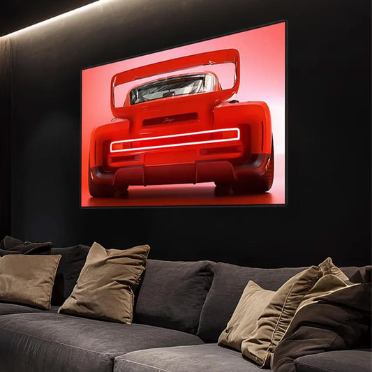 Retro Muscle Car Neon Wall Art Canvas - LEDTOT