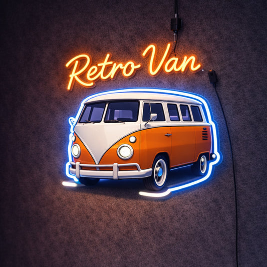 Retro Van LED Neon Sign – Vintage Camper Van Wall Light Decor