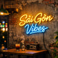 Sai Gon Vibes Neon Sign – Warm Yellow & Blue LED Wall Light