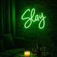 Slay Neon LED Sign – Bold Green Script Light
