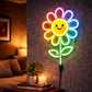 Smiley Flower Neon Sign – Rainbow LED Neon Wall Light for Kids Room & Happy Decor