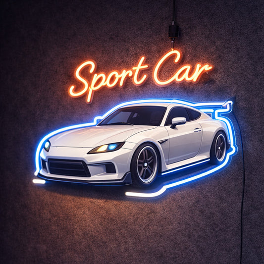 Sport Car LED Neon Sign – Modern Racing Car Wall Light Decor