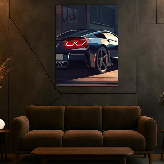 Supercar Neon Style Canvas Wall Art - LEDTOT