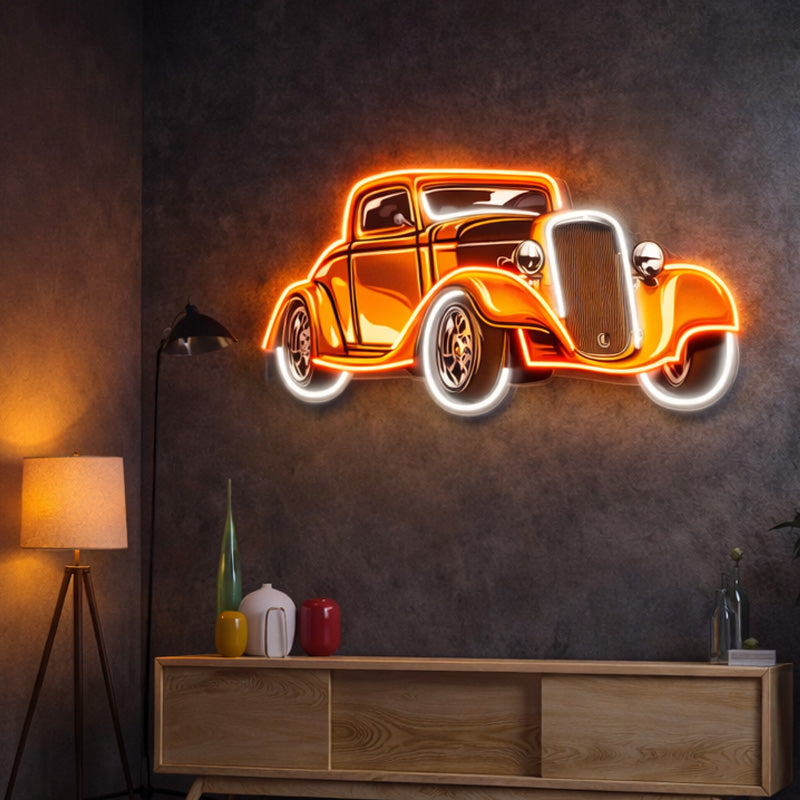 Vintage Classic Car Neon Sign – Retro Automobile LED Wall Art