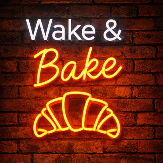 Wake & Bake – Neon Sign for Bakeries, Cafés, and Cozy Morning Spaces