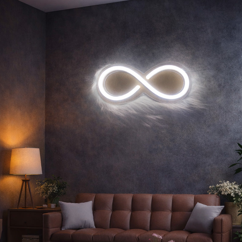 White Neon Infinity Sign – Minimal LED Infinity Wall Light