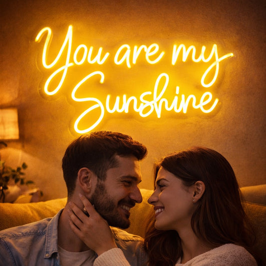 You Are My Sunshine Neon LED Sign – Warm Yellow Script Light for Home, Bedroom & Gift Decor
