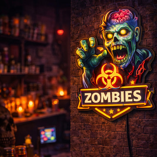 Zombie Horror LED Neon Sign – Spooky Halloween Wall Light Decor
