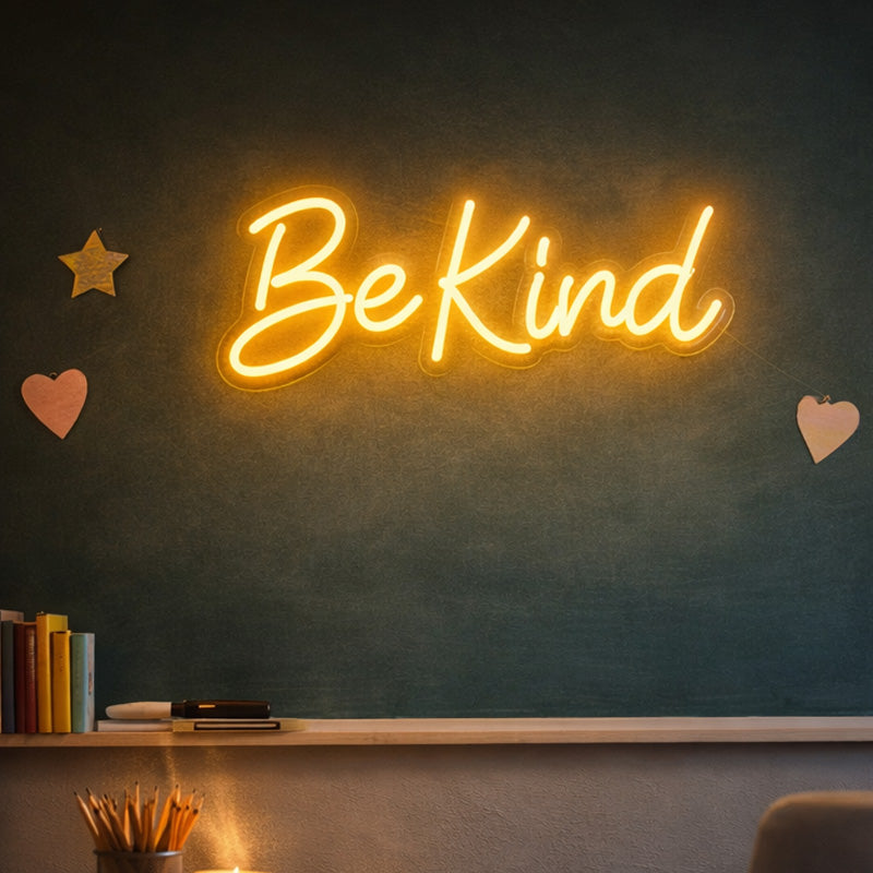 “Be Kind” LED Neon Sign – Warm Inspirational Wall Decor