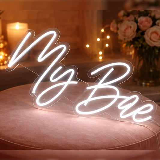 “My Bae” Neon Sign – Handwritten Script LED Neon Light for Bedroom, Couple & Romantic Home Décor