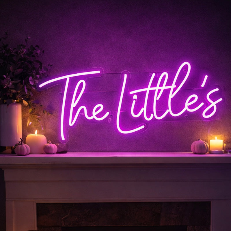 “The Little’s” Neon Sign – Custom Family Name LED Neon Script Light for Home & Event Décor