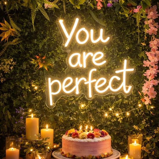 “You Are Perfect” Neon Sign – LED Text Neon Quote Wall Light for Decor & Events