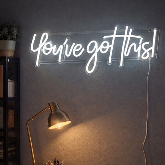 “You’ve Got This!” Neon Sign – Handwritten Script LED Neon Light for Motivation, Home Office & Positive Wall Décor