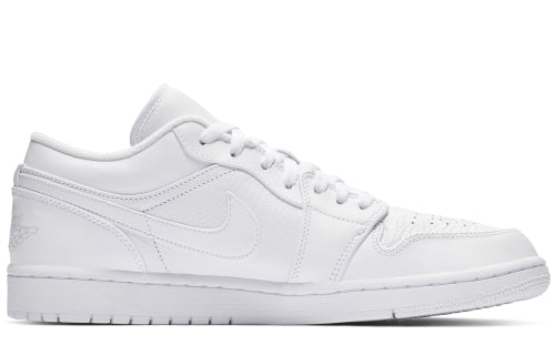 Jordan 1 Low Triple White Leather Sneakers (2019) – 553558-111