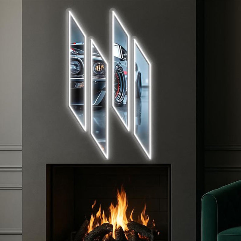 Acrylic UV-Printed LED Car Wall Art with Dimmer