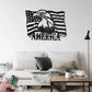 Custom Name American Eagle Flag Sign Decoration For Living Room, Metal Wall Signs With RGB Led Light