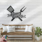 Custom Name Backyard BBQ Metal Wall Signs With RGB Led Light