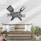 Custom Name Backyard BBQ Name Sign Home Decor Barbecue, Metal Wall Signs With RGB Led Light