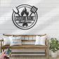Custom Name Backyard BBQ Name Sign Home Decor Barbecue, Metal Wall Signs With RGB Led Light