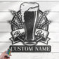 Custom Name Beer Bar Metal Wall Signs With RGB Led Light