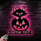 Custom Name Cat Pumkin, Metal Wall Signs With RGB Led Light