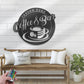 Custom Name Coffee Lover Name Sign Home Decor Kitchen, Metal Wall Signs With RGB Led Light