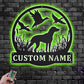Custom Name Dog Hunter Name Sign Decoration For Room, Metal Wall Signs With RGB Led Light